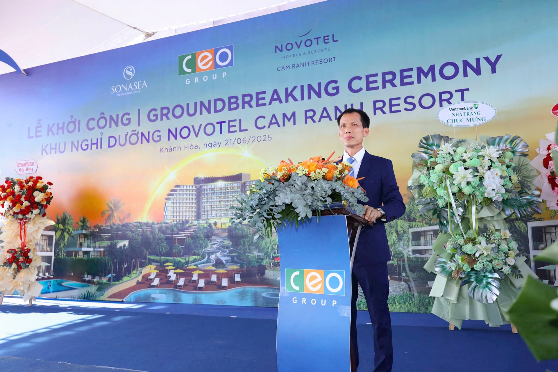 Ông Đoàn Văn Bình - Chủ tịch HĐQT Tập đoàn CEO phát biểu tại sự kiện.