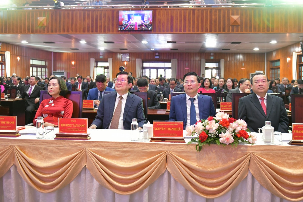 Nguyên Chủ tịch nước - Trương Tấn Sang, Phó Chủ tịch Quốc hội – Nguyễn Thị Thanh dự buổi lễ