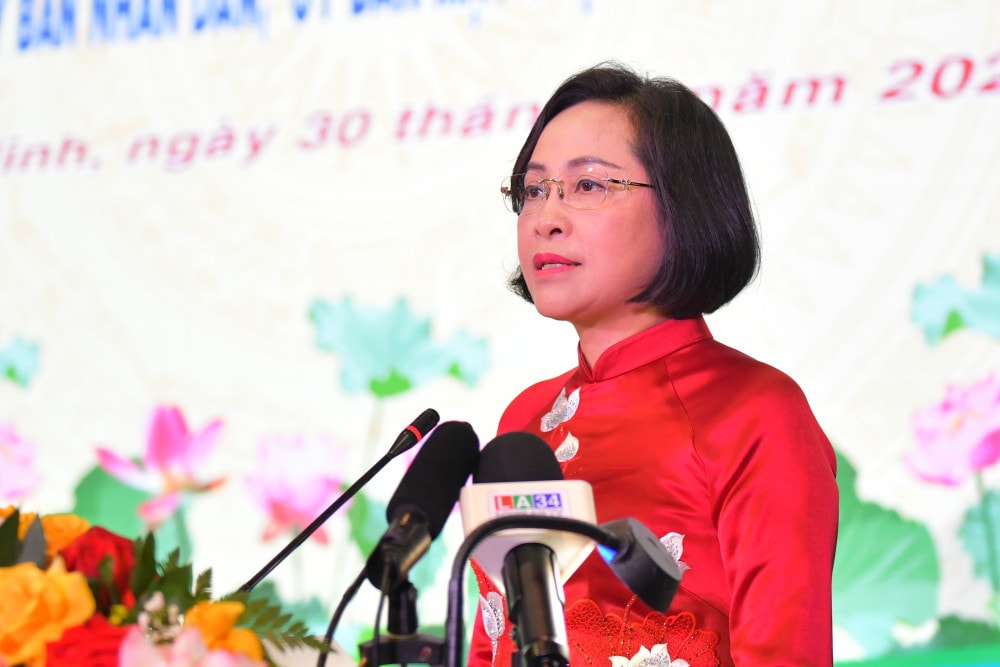 Ủy viên Ban Chấp hành Trung ương Đảng, Phó Chủ tịch Quốc hội – Nguyễn Thị Thanh phát biểu tại buổi lễ