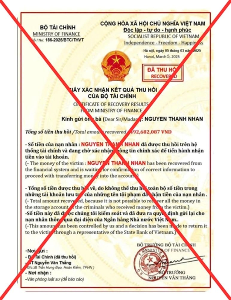 Cảnh báo giả mạo Cổng thông tin điện tử Bộ Tài chính để lừa đảo