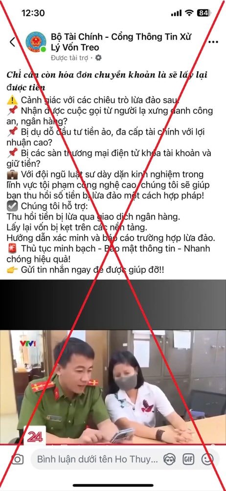 Cảnh báo giả mạo Cổng thông tin điện tử Bộ Tài chính để lừa đảo