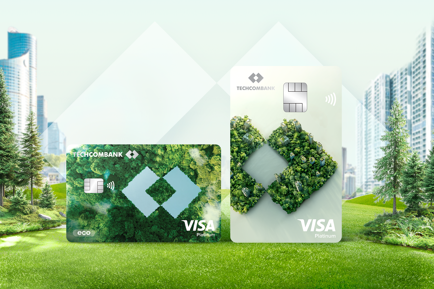 Techcombank Visa Eco - bo doi the xanh theo doi dau chan carbon dau tien tại VN