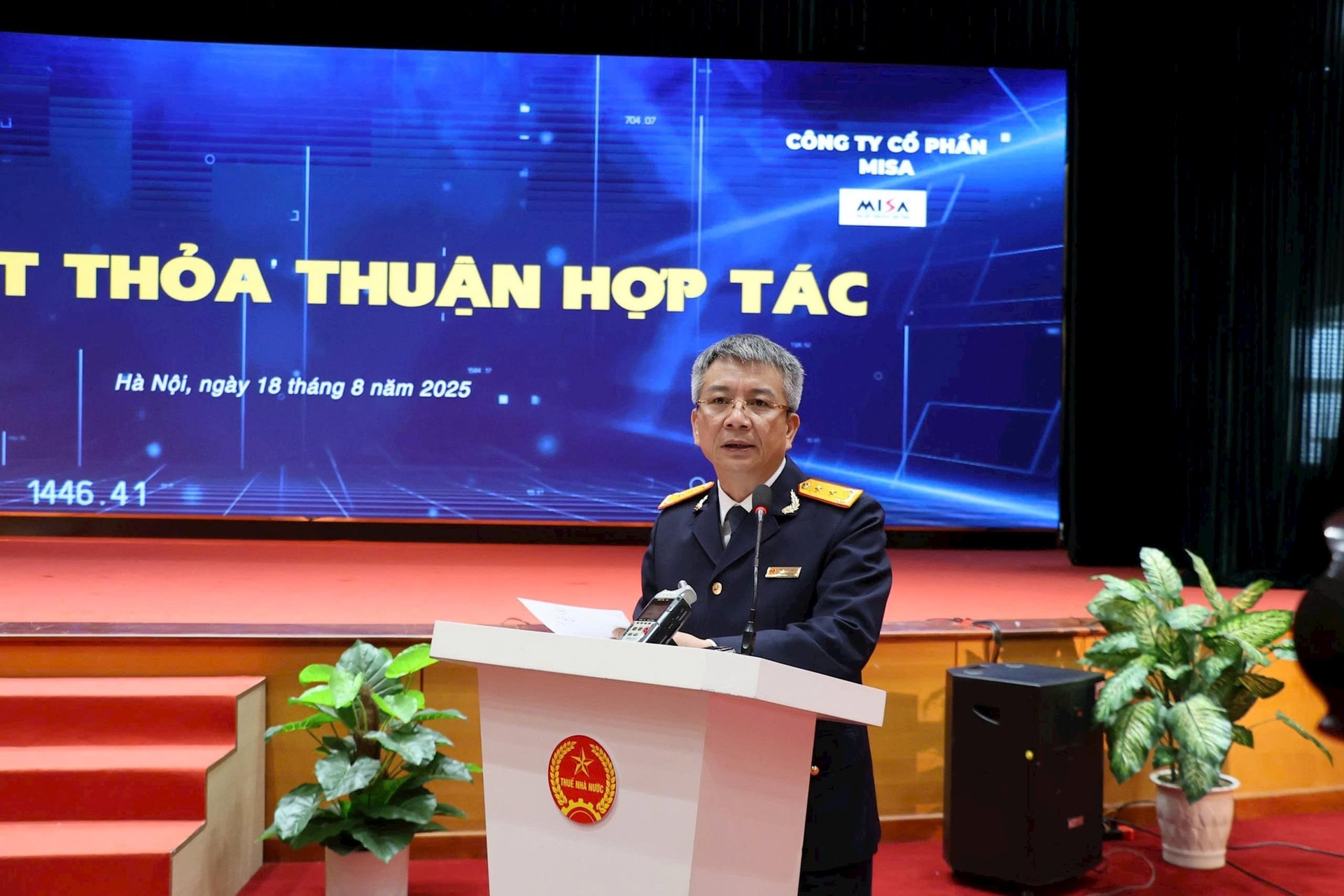Cục trưởng Cục Thuế Mai Xuân Thành phát biểu tại Lễ Công bố