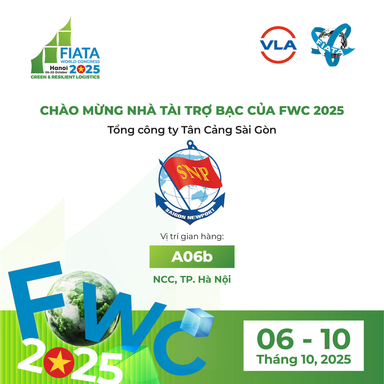 Tổng Công ty Tân Cảng Sài Gòn trở thành nhà tài trợ Bạc đồng hành cùng FIATA World Congress 2025 - sự kiện logistics lớn nhất hành tinh.