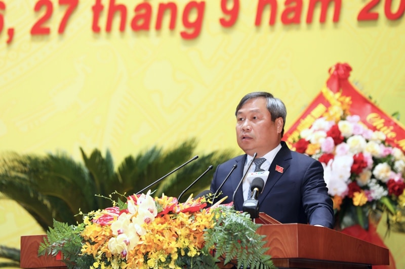 Ông Vũ Đại Thắng - Bí thư Tỉnh ủy Quảng Ninh phát biểu khai mạc Đại hội (ảnh: Báo Quảng Ninh)