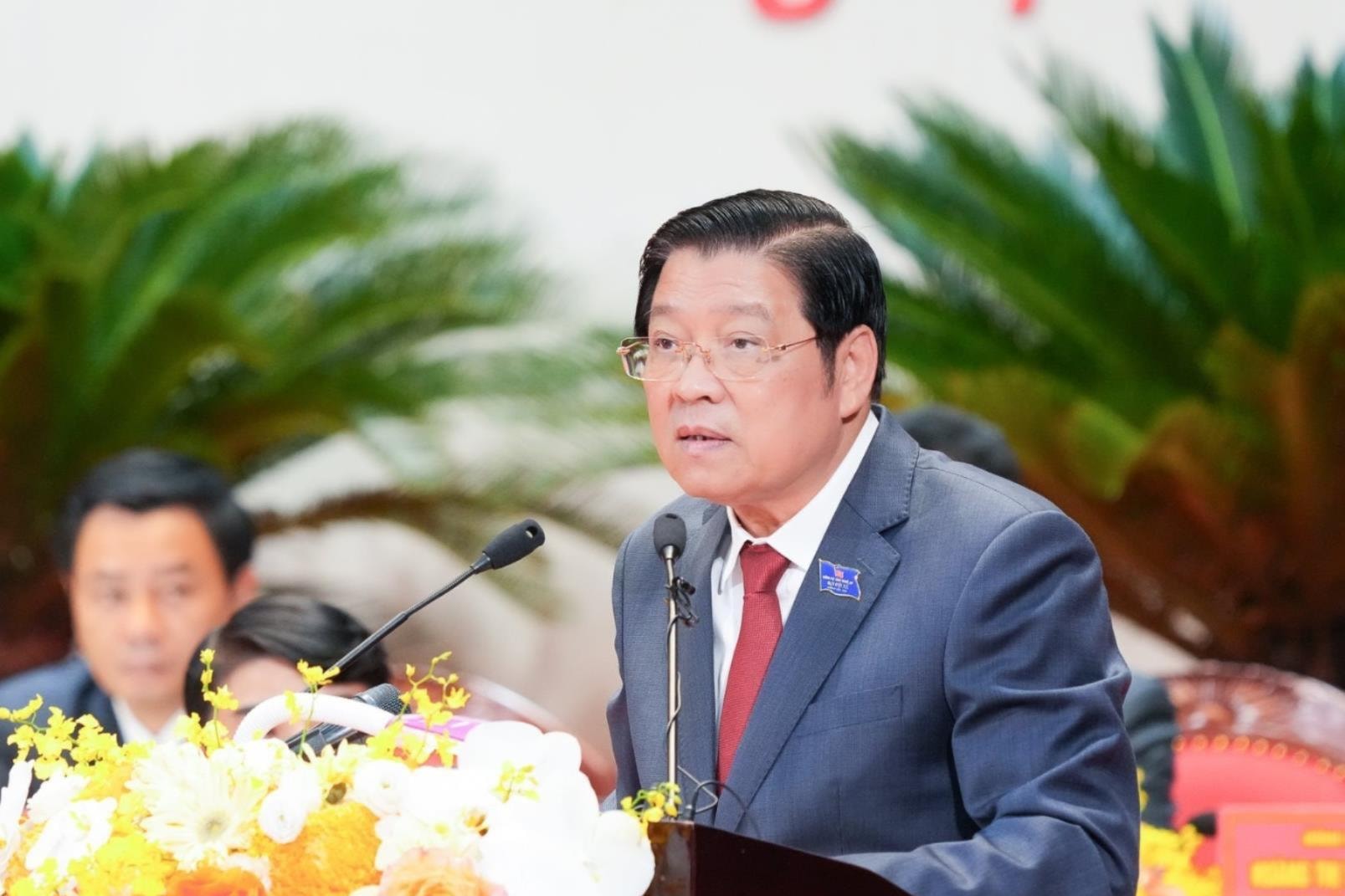 Phan Đình Trạc phát biểu chỉ đạo Đại hội. (Ảnh: Thành Cường)