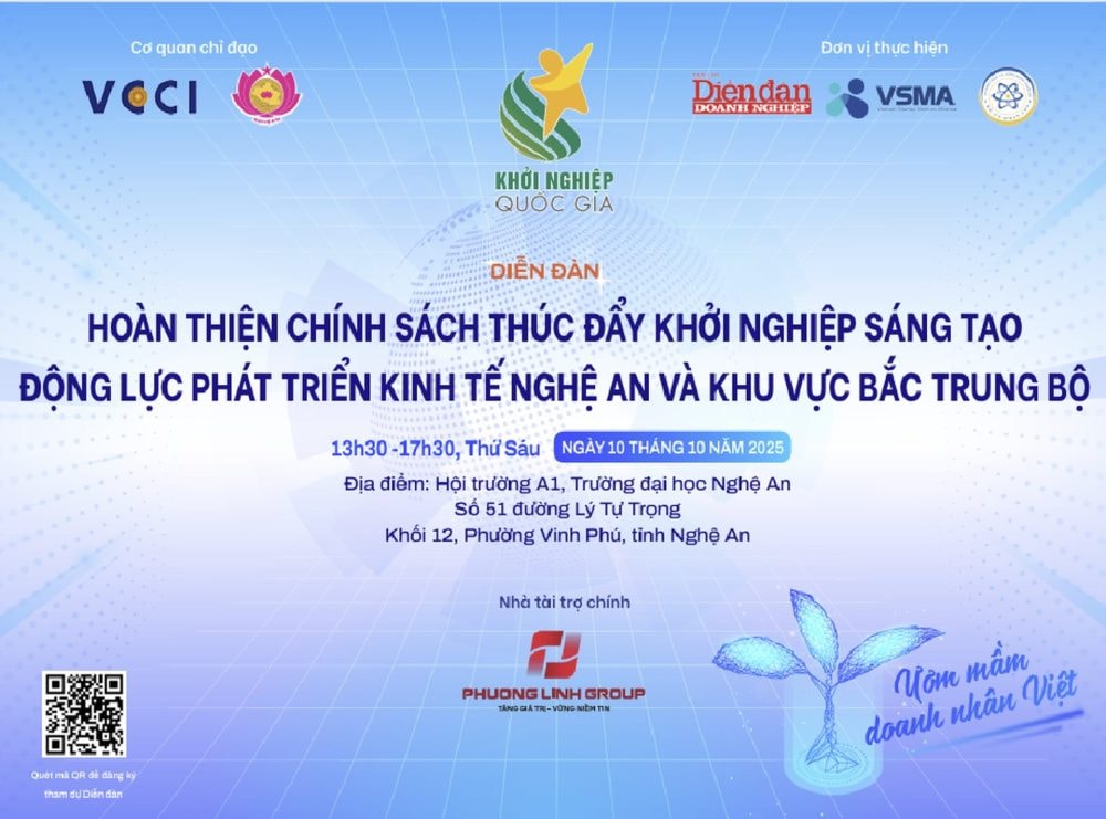 Đăng ký tham dự Diễn đàn Hoàn thiện chính sách thúc đẩy khởi nghiệp sáng tạo - Động lực phát triển kinh tế Nghệ An và khu vực Bắc Trung Bộ Đăng ký tham dự Diễn đàn Hoàn thiện chính sách thúc đẩy khởi nghiệp sáng tạo - Động lực phát triển kinh tế Nghệ An và khu vực Bắc Trung Bộ