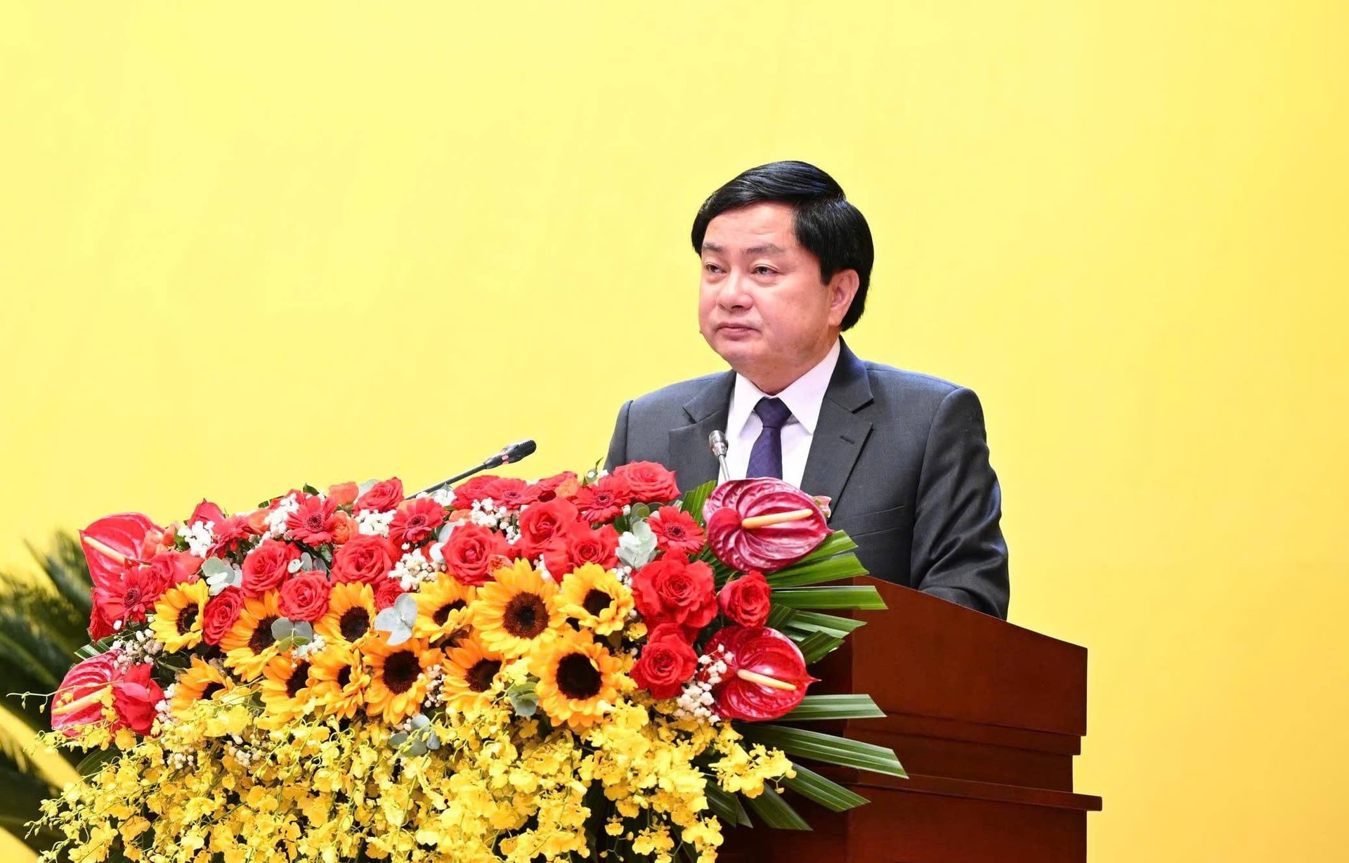 Bí thư Tỉnh ủy Nguyễn Văn Quyết phát biểu khai mạc Đại hội