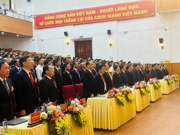 Quang cảnh Đại hội đại biểu Đảng bộ tỉnh Điện Biên lần thứ XV, nhiệm kỳ 2025–2030 sáng 15/10/2025.