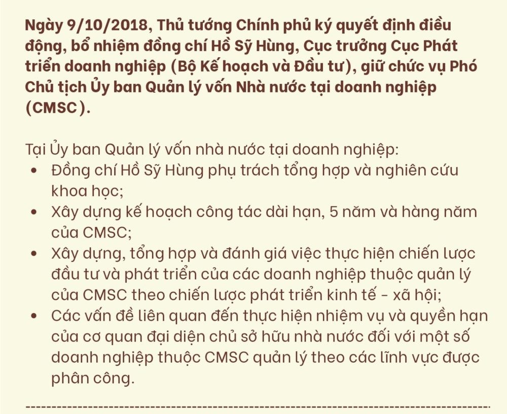 Thứ trưởng Bộ Tài chính Hồ Sỹ Hùng được điều động làm Bí thư Đảng uỷ VCCI