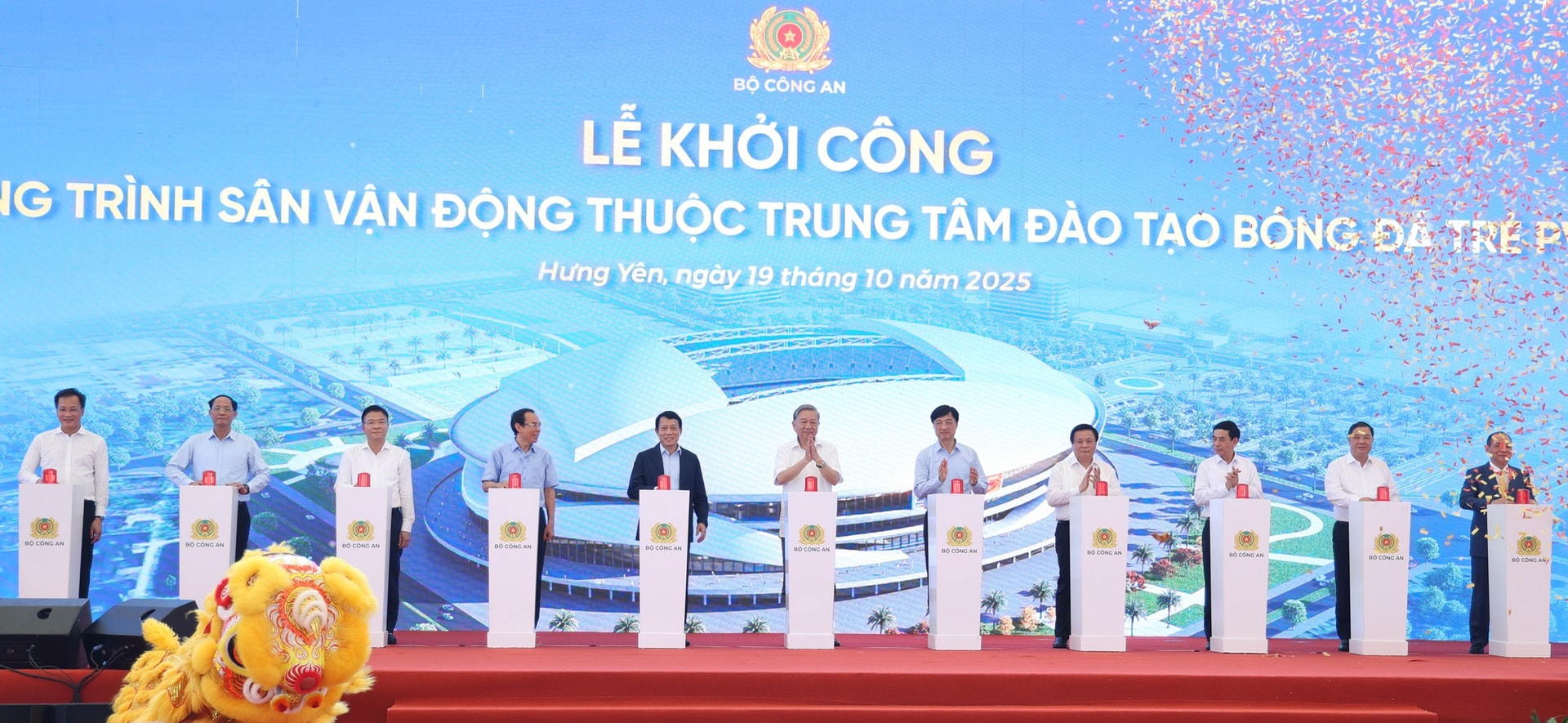 Tổng Bí thư Tô Lâm dự lễ khởi công xây dựng sân vận động tiên tiến hàng đầu thế giới- Ảnh 8.
