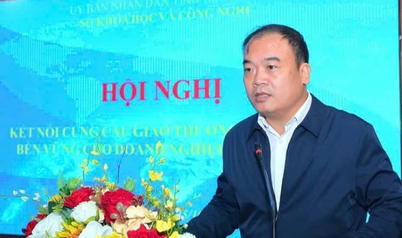 Lãnh đạo Sở Khoa học và Công nghệ phát biểu tại hội nghị (Ảnh Báo Ninh Bình)