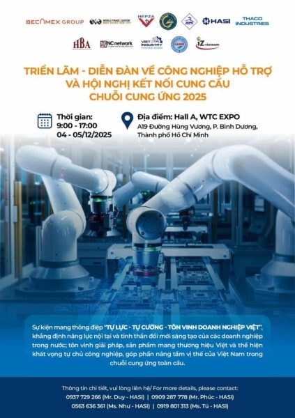 Triển lãm Công nghiệp hỗ trợ 2025: Tăng tốc kết nối – dẫn dắt chuỗi cung ứng toàn cầu Triển lãm Công nghiệp hỗ trợ 2025: Tăng tốc kết nối – dẫn dắt chuỗi cung ứng toàn cầu