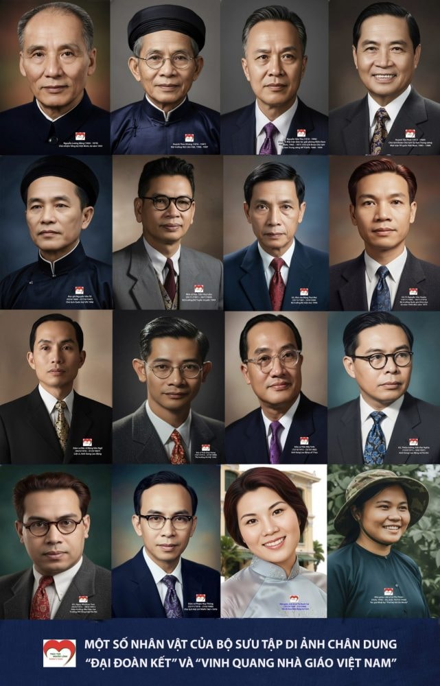 Trao tặng Bộ sưu tập di ảnh chân dung “Đại đoàn kết” và “Vinh quang Nhà giáo Việt Nam” Trao tặng Bộ sưu tập di ảnh chân dung “Đại đoàn kết” và “Vinh quang Nhà giáo Việt Nam”