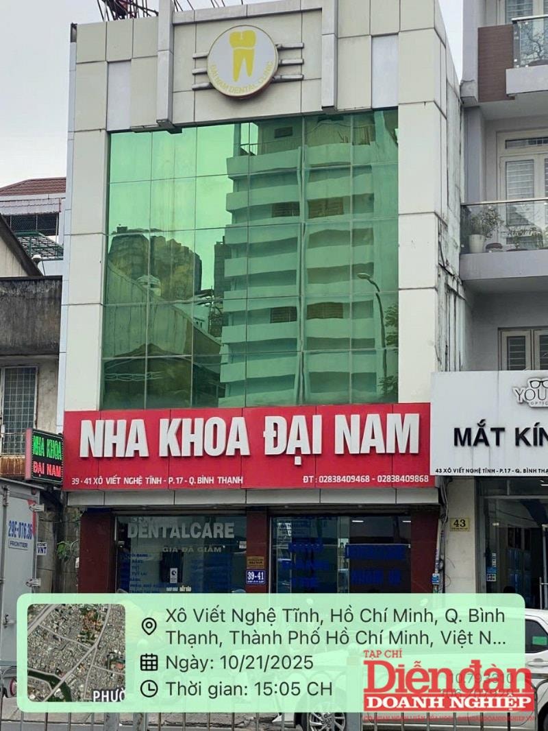 Cơ quan Thuế cho biết, Chi nhánh 4 – Công ty TNHH MTV Nha khoa Thẩm mỹ Đại Nam, địa chỉ tại 39-41 Xô Viết Nghệ Tĩnh, phường 17, quận Bình Thạnh (cũ); Người nộp thuế đã ngừng hoạt động và hoàn thành thủ tục chấm dứt hiệu lực MST,. Ảnh: Nguyễn Giang