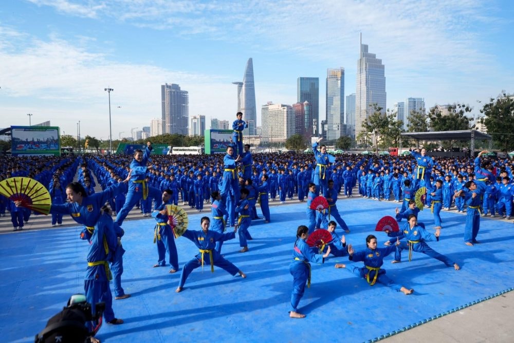 60.000 học sinh TP.HCM xác lập kỷ lục kép với màn đồng diễn Vovinam ấn tượng