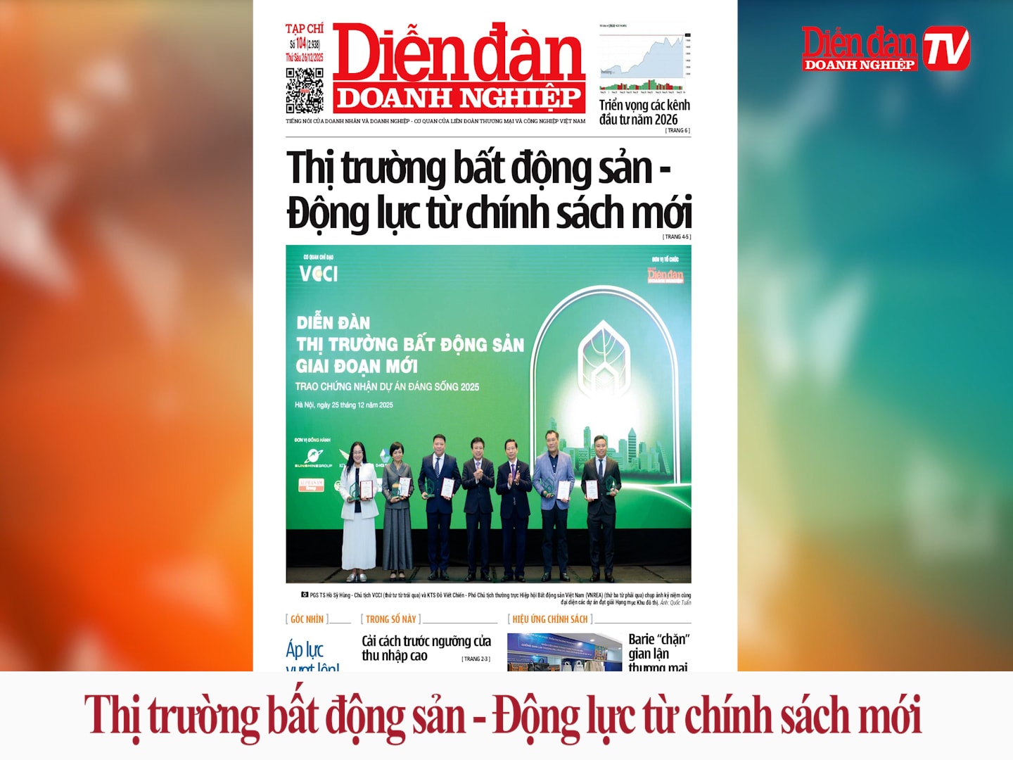 ĐIỂM BÁO NGÀY 26/12: Thị trường bất động sản - Động lực từ chính sách mới