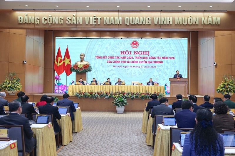 Hội nghị trực tuyến toàn quốc Chính phủ với chính quyền địa phương để đánh giá kết quả năm 2025 và triển khai nhiệm vụ năm 2026.
