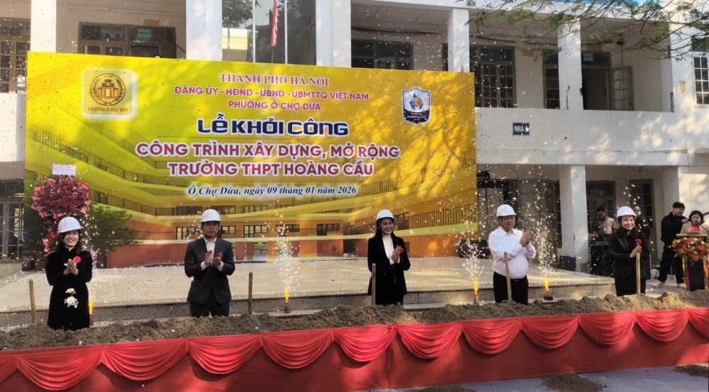 Khởi công Dự án xây dựng, mở rộng Trường THPT Hoàng Cầu