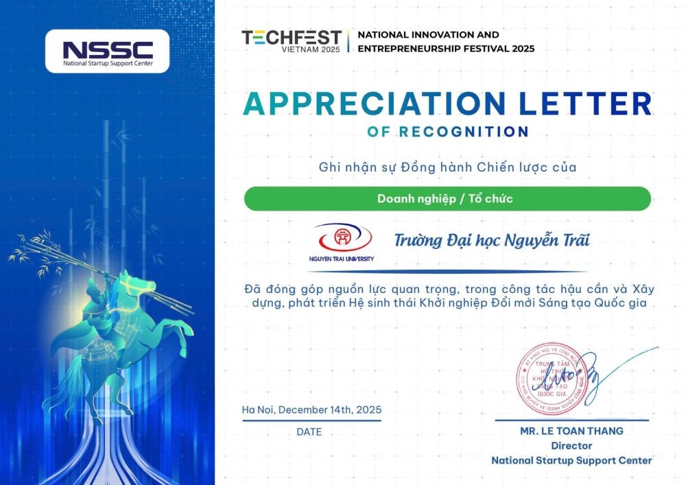 Dấu ấn Trường Đại học Nguyễn Trãi trong hệ sinh thái khởi nghiệp tại TECHFEST Vietnam 2025 Dấu ấn Trường Đại học Nguyễn Trãi trong hệ sinh thái khởi nghiệp tại TECHFEST Vietnam 2025