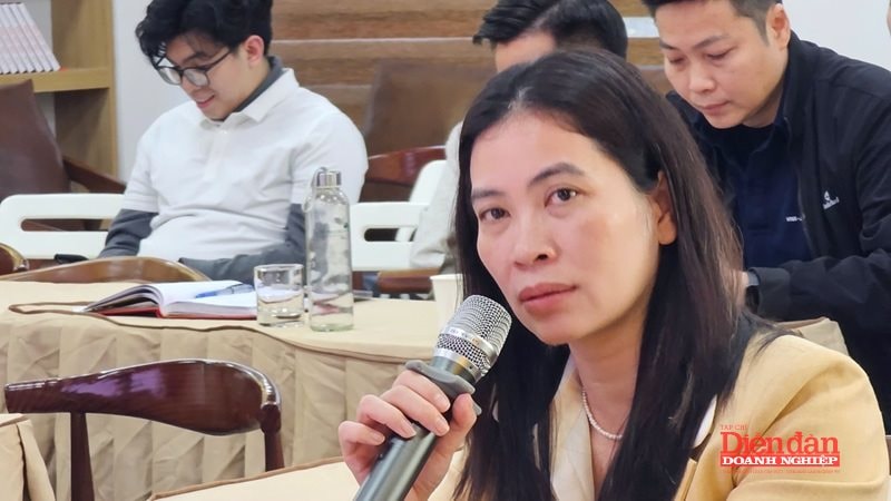 Bà Nguyễn Trâm Anh - Đại diện UNIDO chia sẻ tại Hội thảo