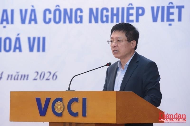Chủ tịch VCCI Hồ Sỹ Hùng phát biểu tại hội nghị. Ảnh: Tuấn Hùng