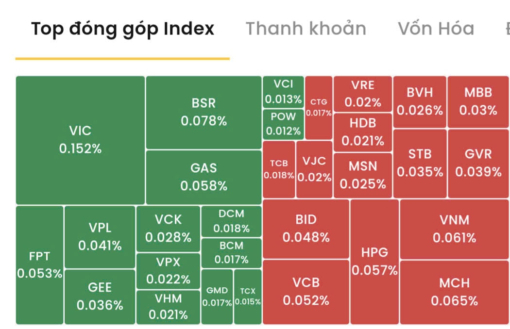 Top đóng góp Index