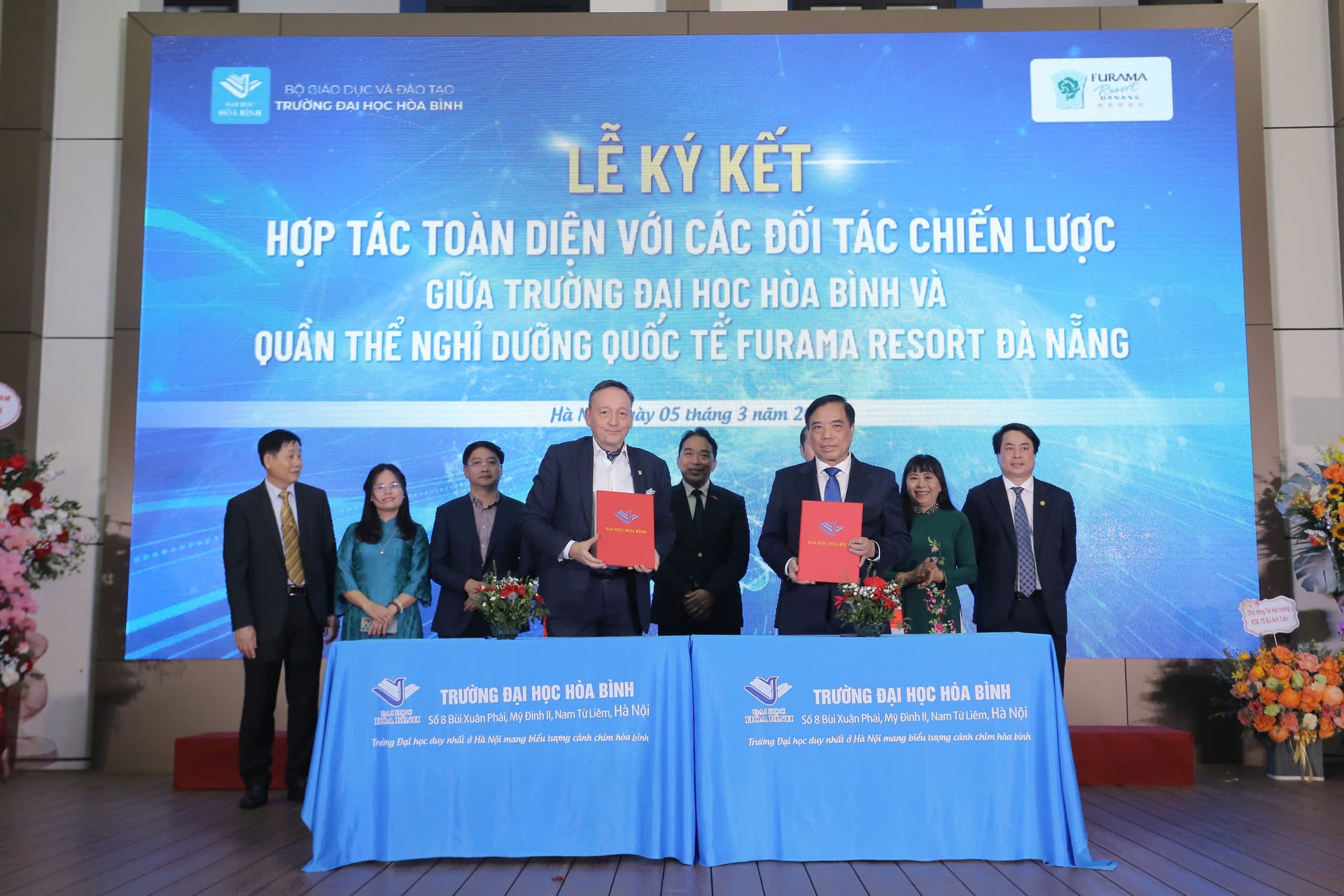 Lễ ký kết hợp tác toàn diện với các đối tác chiến lược giữa trường Đại học Hòa Bình và Furama Resort Đà Nẵng