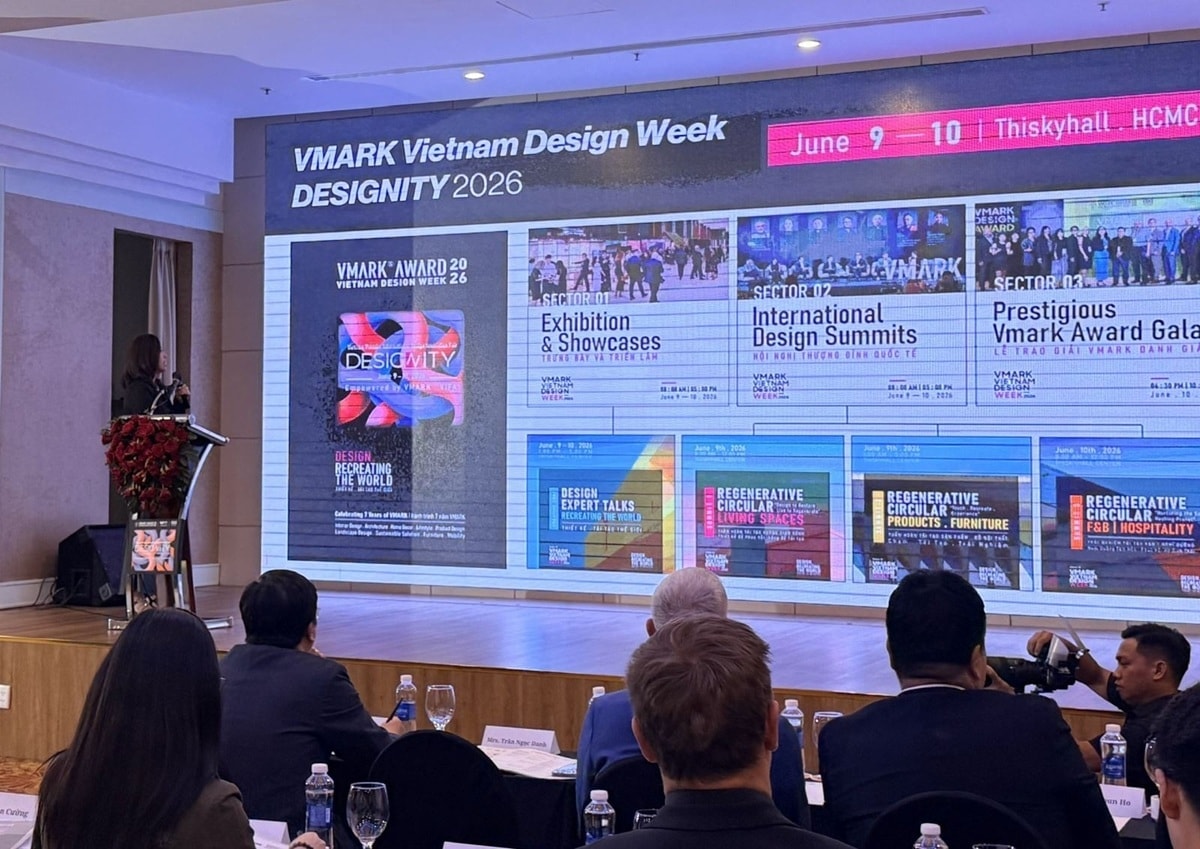 Đại diện ban tổ chức thông tin về Giải thưởng Thiết kế Việt Nam (VMARK) 2026 tại TP Hồ Chí Minh
