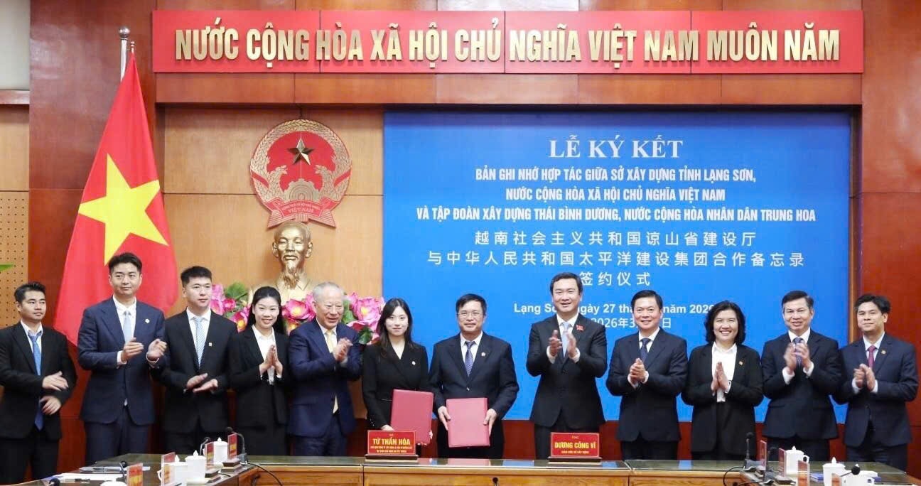 Sở Xây dựng tỉnh Lạng Sơn và Tập đoàn Xây dựng Thái Bình Dương vừa ký kết Bản ghi nhớ hợp tác