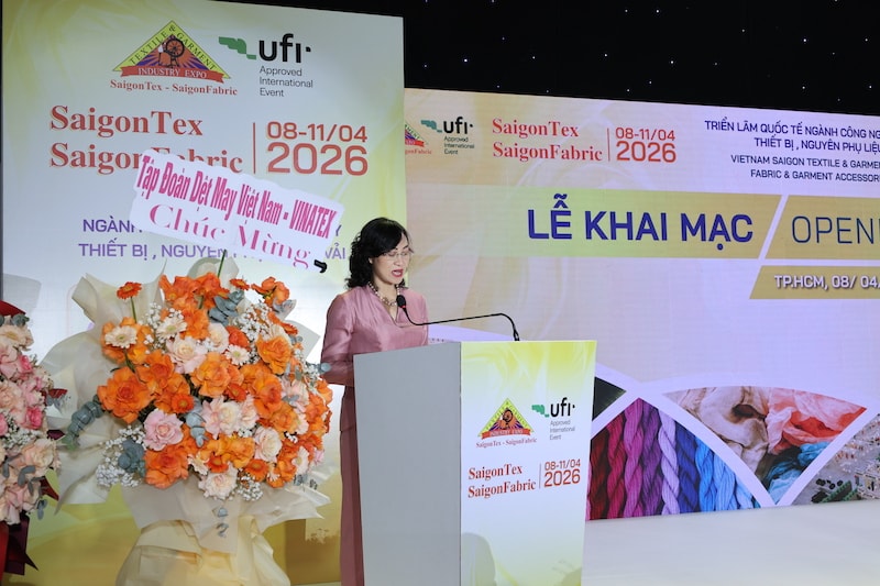 Thứ trưởng Bộ Công Thương phát biểu khai mạc triển lãm Quốc tế ngành công nghiệp dệt và may, thiết bị - nguyên phụ liệu và vải 2026 