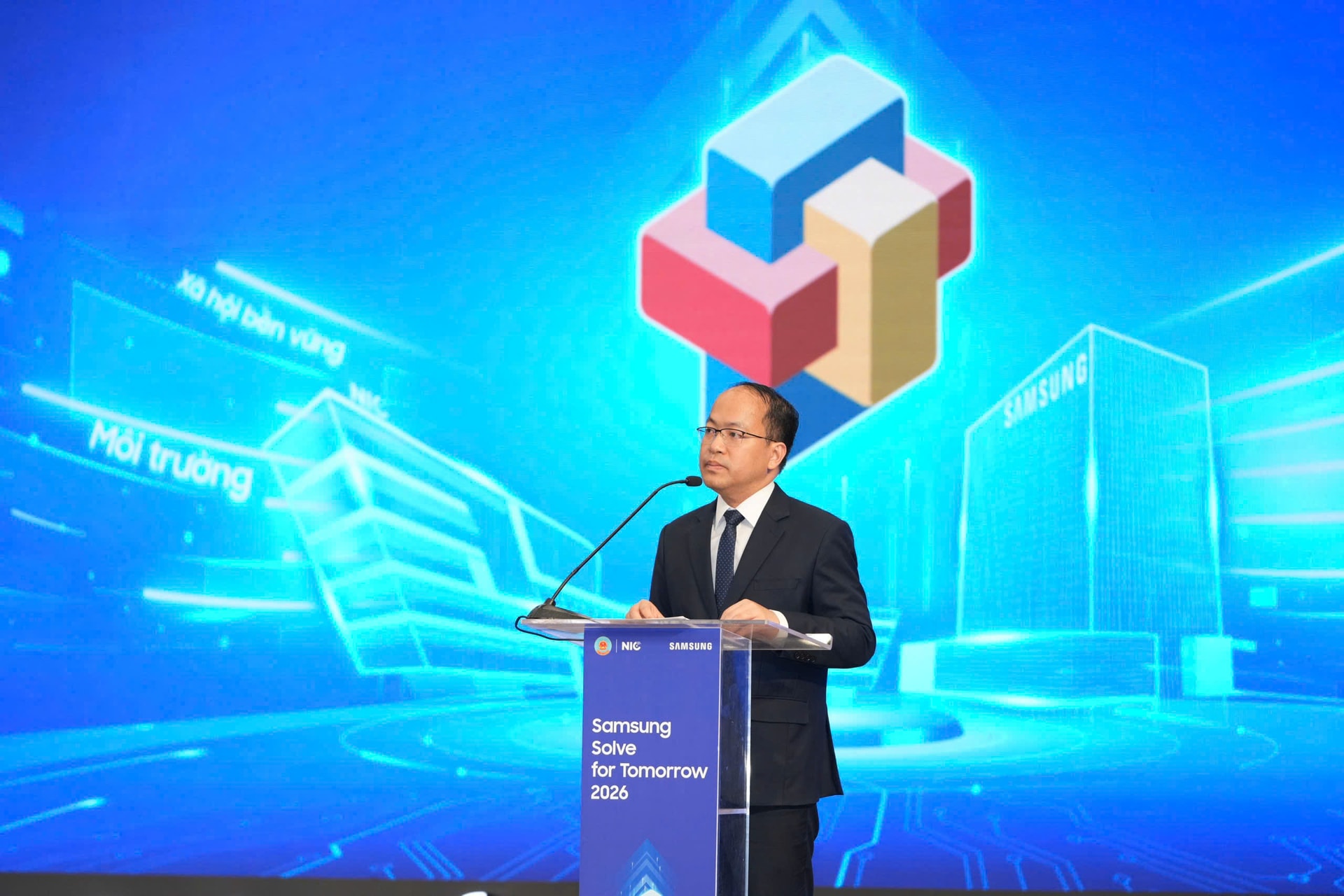 Ông Vũ Quốc Huy - Giám đốc NIC phát biểu