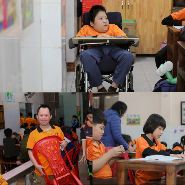 Hiện tại có 110 bạn đang học tập và được nuôi dưỡng dưới mái nhà Trung tâm Bảo trợ trẻ em khuyết tật chùa Long Thọ