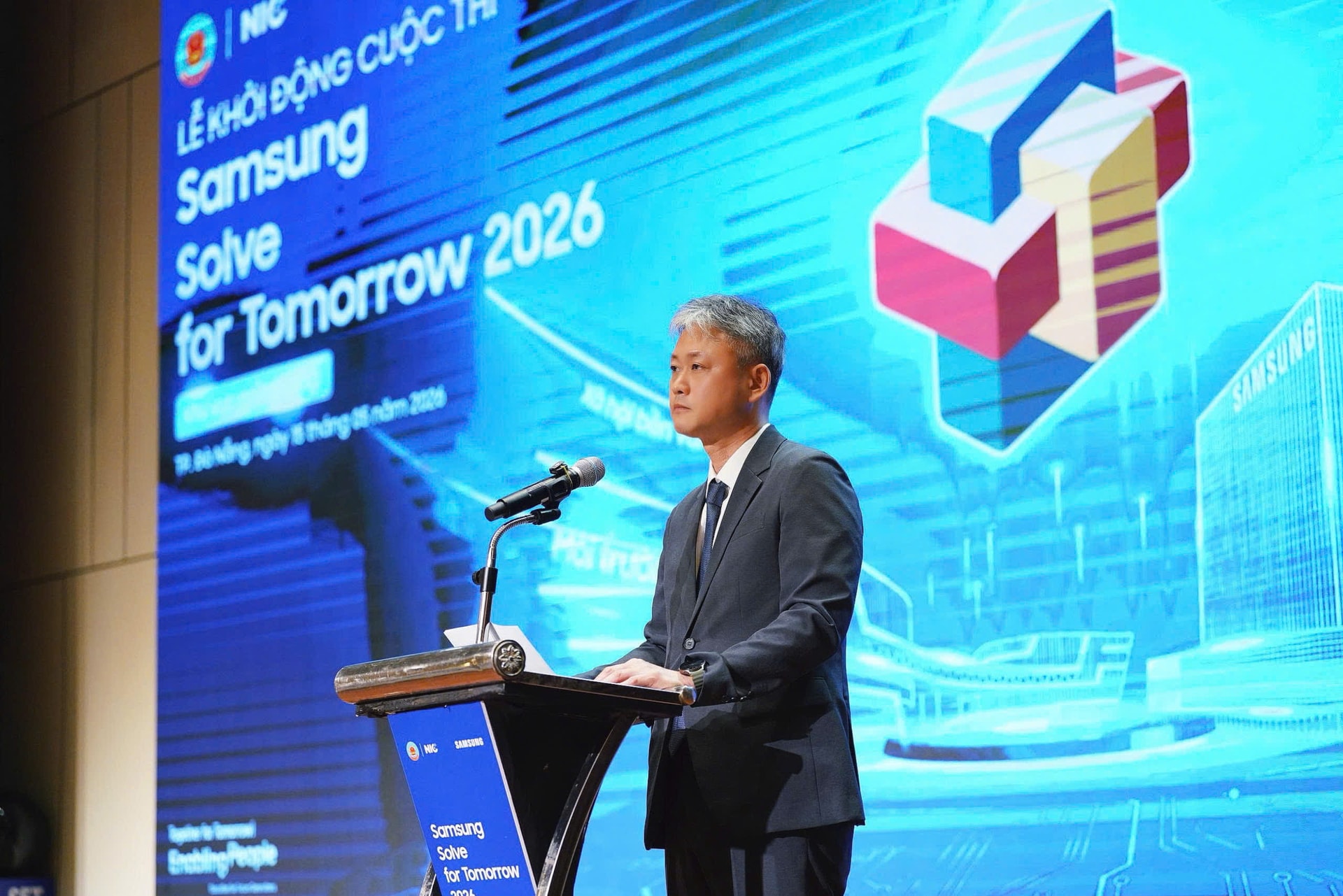 Ông Noh Seung Woo - Giám đốc Trách nhiệm xã hội Samsung Việt Nam phát biểu tại sự kiện