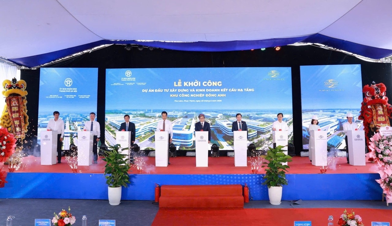 Lễ khởi công Dự án đầu tư xây dựng và kinh doanh kết cấu hạ tầng Khu công nghiệp Đông Anh – một trong những khu công nghiệp có quy mô lớn nhất Thủ đô.
