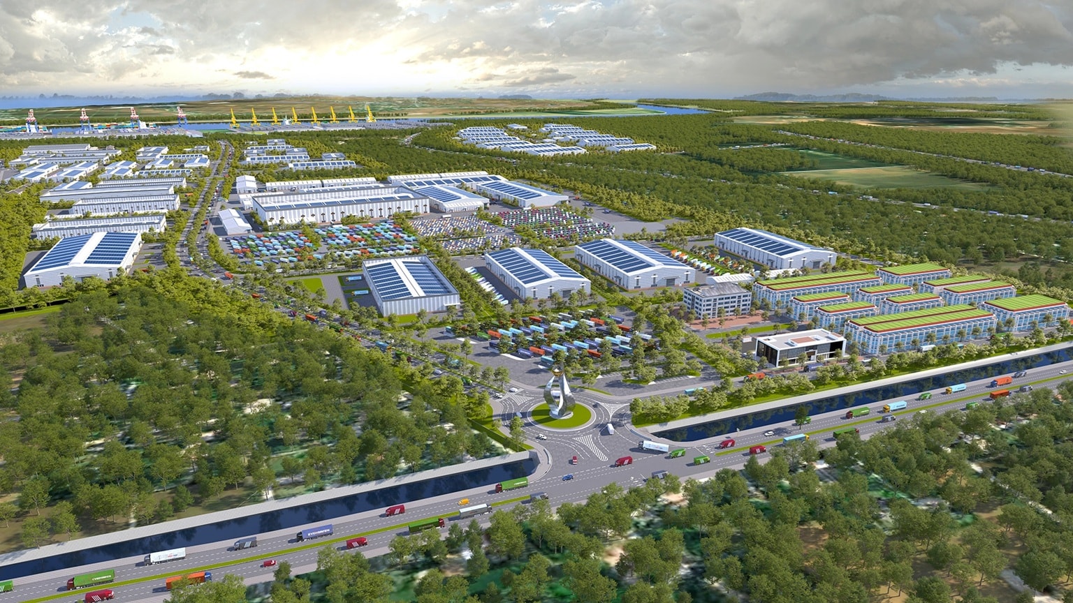 phối cảnh KCN Hưng Phú