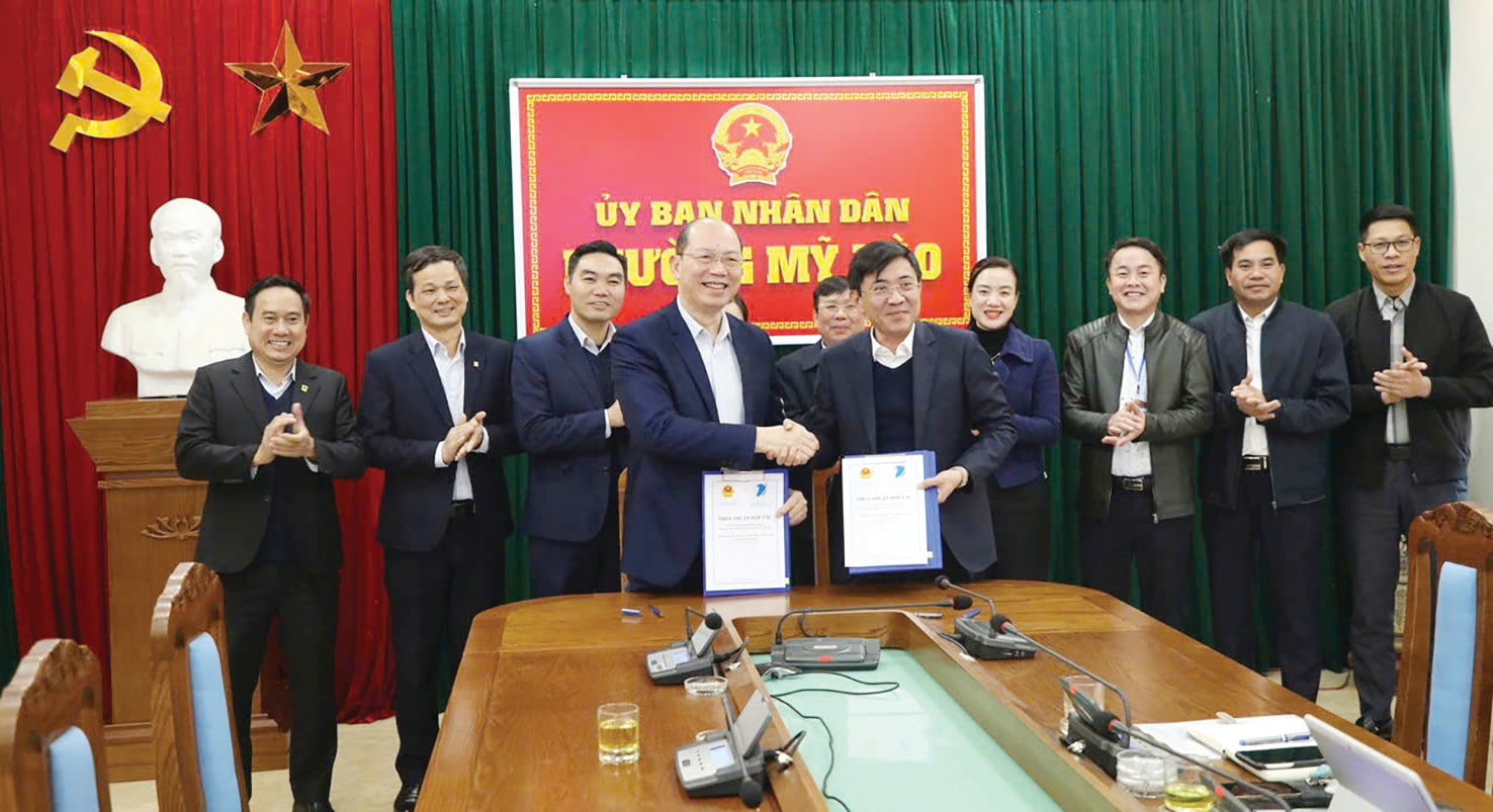 UBND phường Mỹ Hào và Viễn thông Hưng Yên ký kết hợp tác chuyển đổi số.