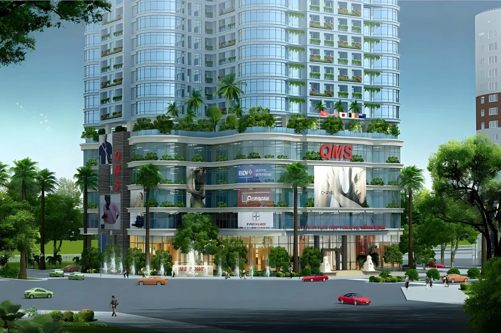 6 tầng Thương mại c&ugrave;ng thang cuốn v&agrave; 3 tầng hầm để xe sẽ l&agrave; điểm đến mua sắm, vui chơi cho cư d&acirc;n trong v&ugrave;ng