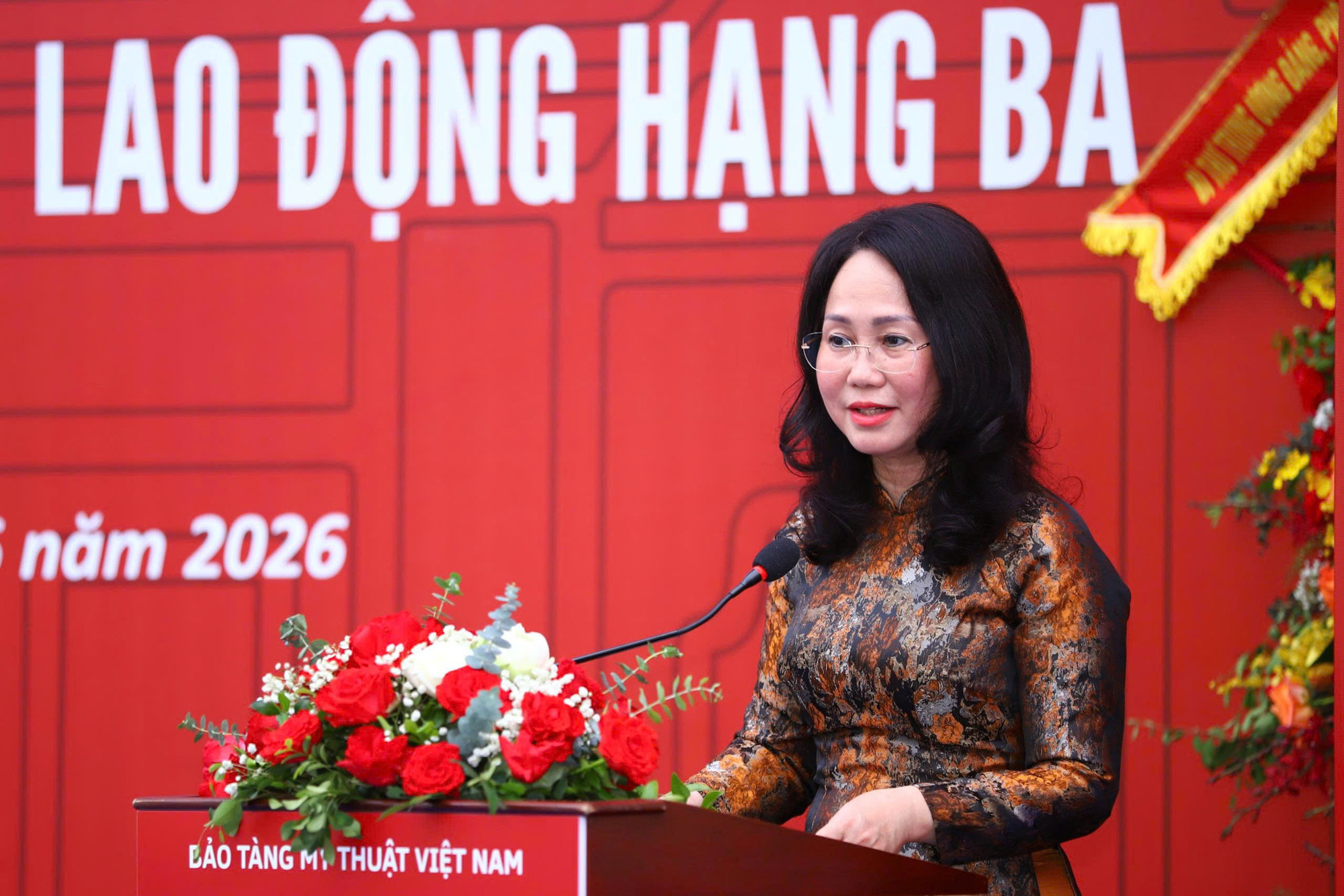 Bộ trưởng Bộ Văn hóa, Thể thao và Du lịch Lâm Thị Phương Thanh phát biểu