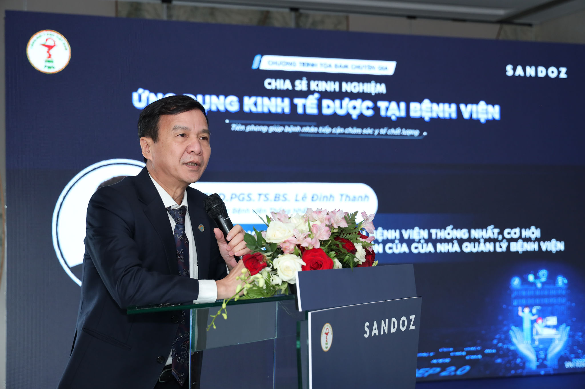 TTND.PGS.TS.BS Lê Đình Thanh, Giám đốc Bệnh viện Thống Nhất, phát biểu tại Toạ đàm