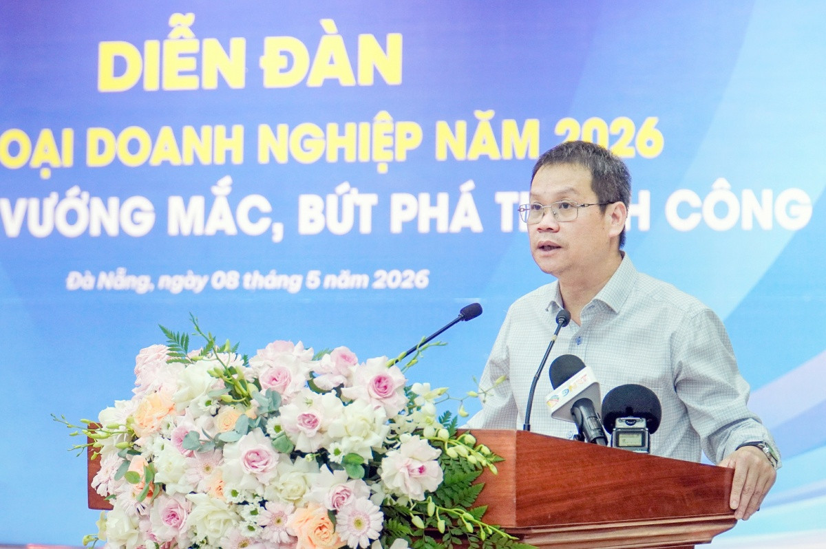 Ảnh 1d.Chủ tịch UBND TP. Đà Nẵng Nguyễn Mạnh Hùng phát biểu tại diễn đàn Đối thoại Doanh nghiệp năm 2026