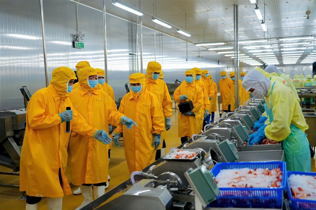 Đoàn công tác tham quan tại Nhà máy chế biến thủy sản Minh Phú Khánh An.