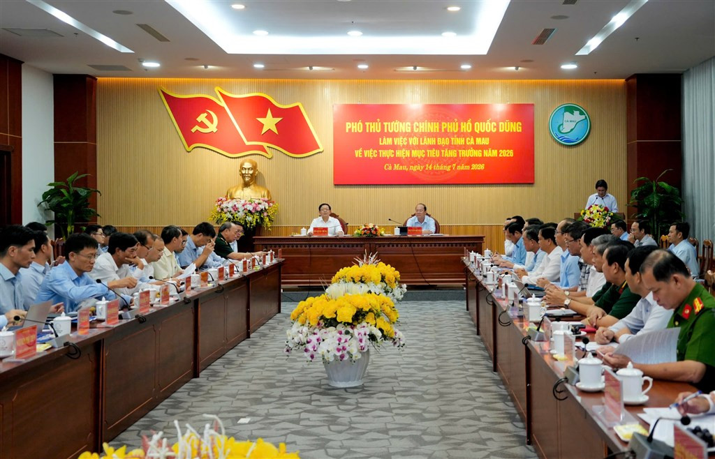 Phó Thủ tướng Hồ Quốc Dũng làm việc với lãnh đạo tỉnh về mục tiêu tăng trưởng năm 2026