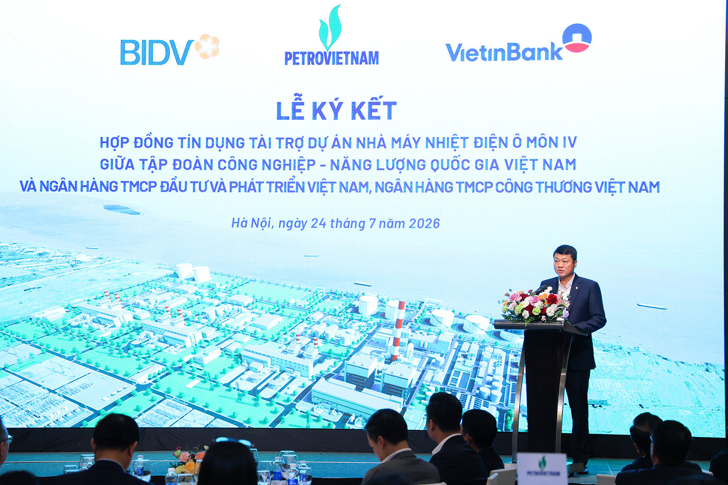 Chủ tịch HĐQT BIDV Lê Ngọc Lâm phát biểu tại lễ ký