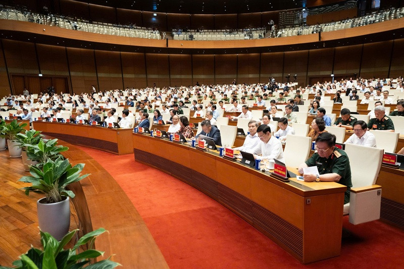 Các đại biểu tham dự tại điểm cầu Nhà Quốc hội, Thủ đô Hà Nội - Ảnh: Media Quốc hội