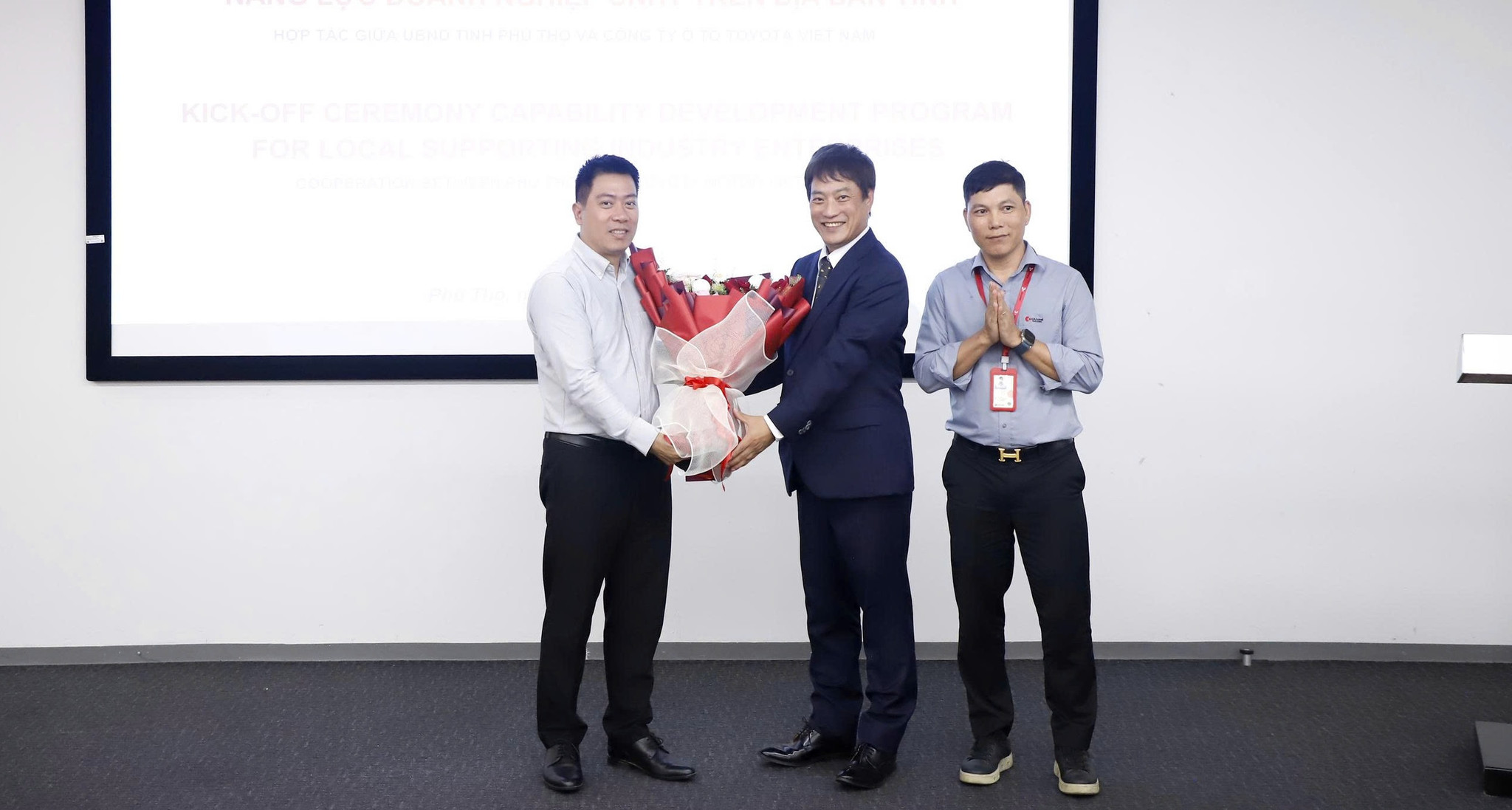 Đại diện Sở Công thương, Toyota VN và doanh nghiệp CNHT trên địa bàn