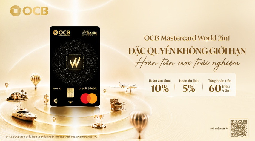 Với phí giao dịch ngoại tệ chỉ 0,9%, OCB Mastercard World 2in1 là lựa chọn tối ưu cho trải nghiệm mua sắm quốc tế.