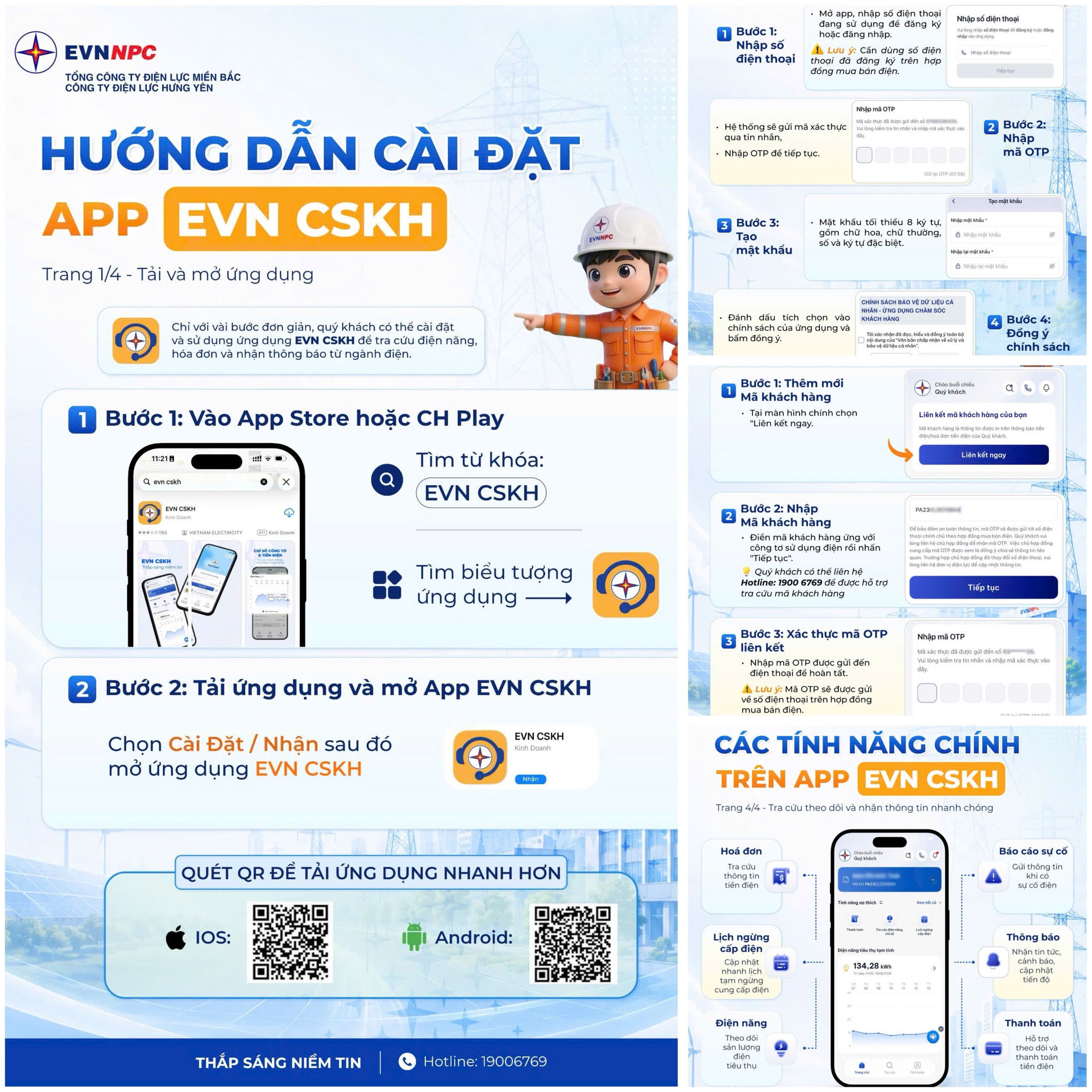 Công ty Điện lực Hưng Yên thiết kế hình ảnh Infographic để đăng tải và hướng dẫn khách hàng trên các nền tảng số khác