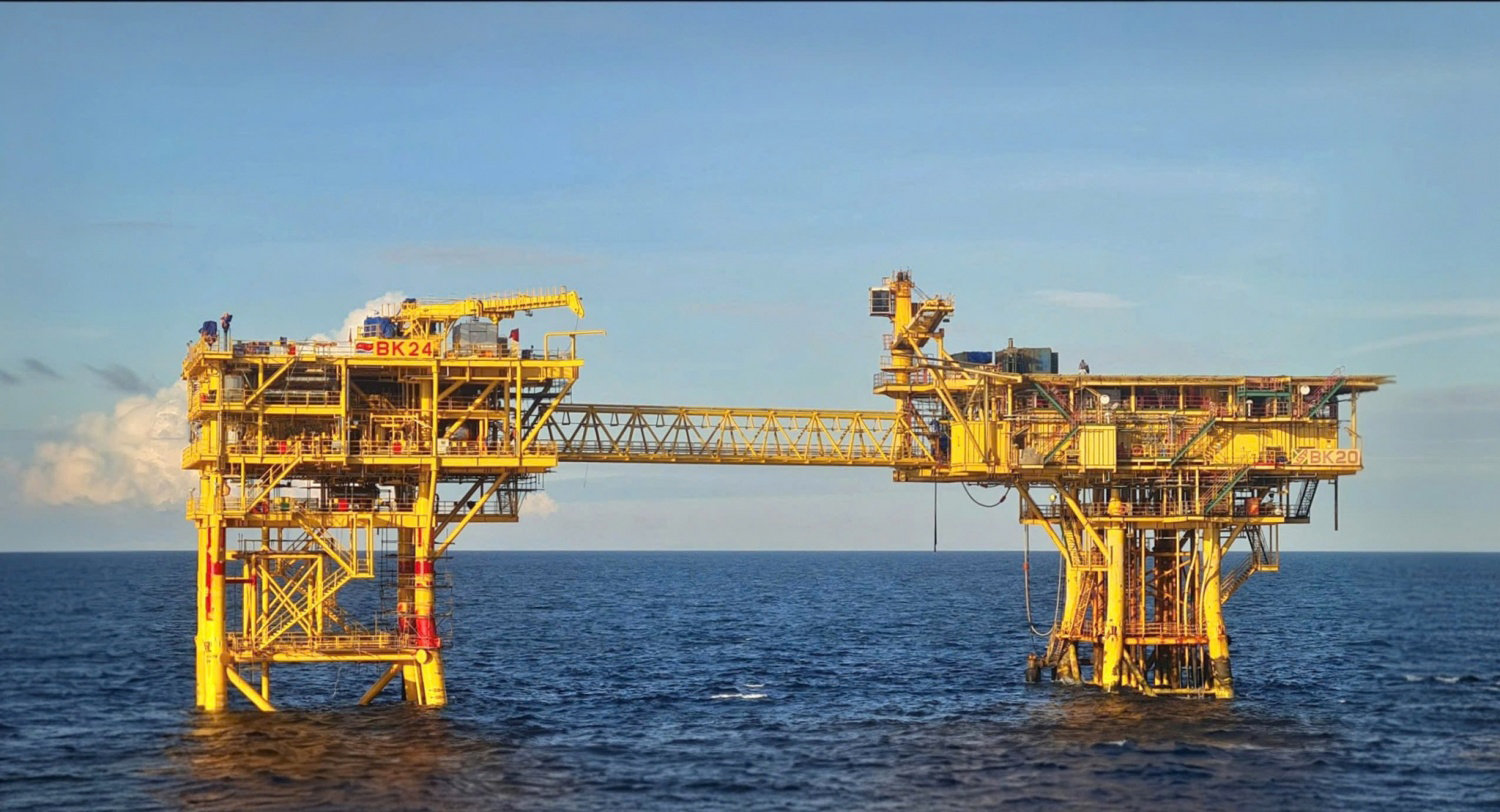 Giàn đầu giếng BK24 thuộc Vietsovpetro..