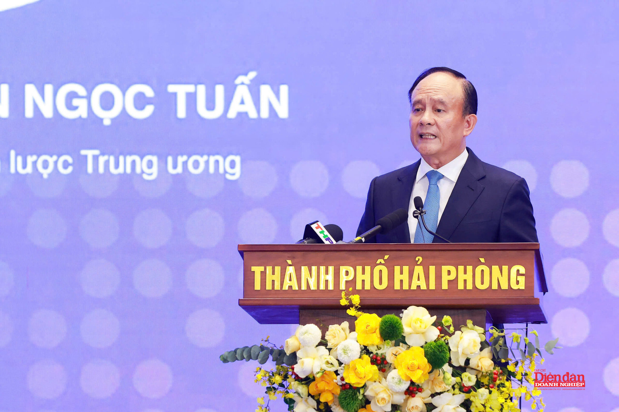 Ông Nguyễn Ngọc Tuấn - Phó Trưởng Ban Chính sách, Chiến lược Trung ương phát biểu tại Diễn đàn Logistics Vùng lần VII 2026 với chủ đề: “Kiến tạo không gian phát triển mới cho logistics Vùng đồng bằng sông Hồng”